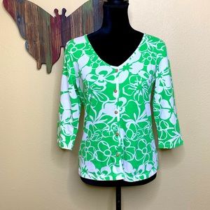 Toffee Apple Button Down V-neck Top